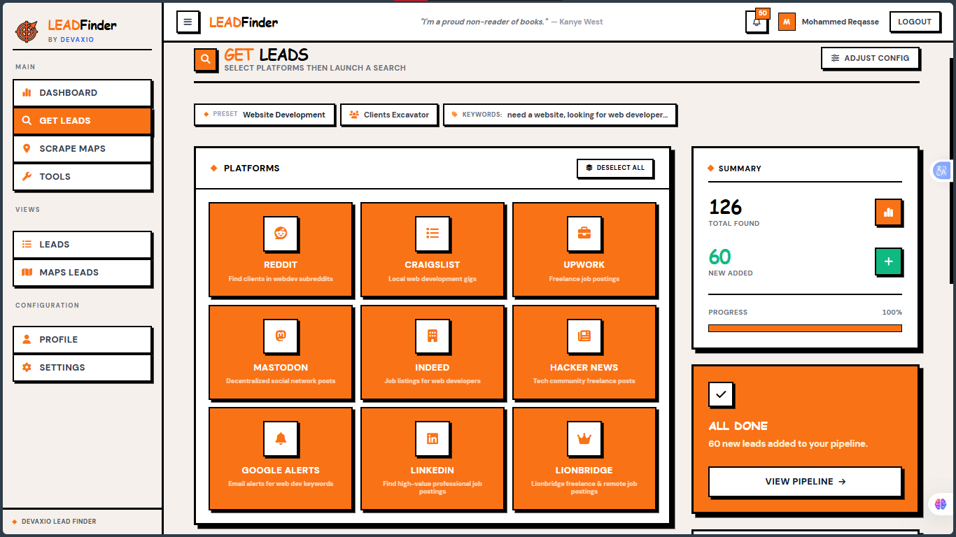 LEADFinder Scraping Engine