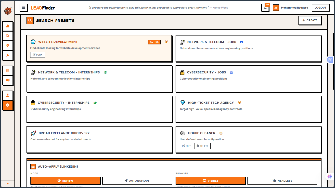 LEADFinder Presets